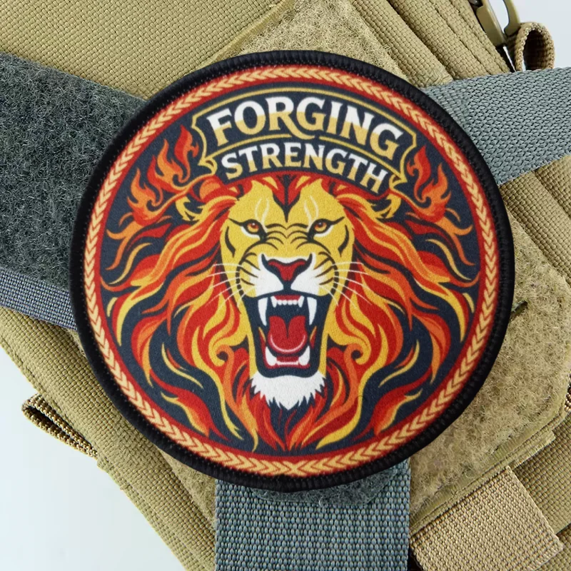 Parche táctico bordado león moral táctica con velcro para mochila - imagen 4
