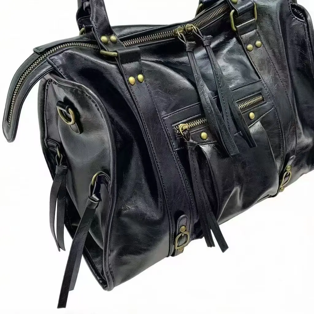 Bolso de cuero vintage gran capacidad para ciudad y motocicleta - imagen 3