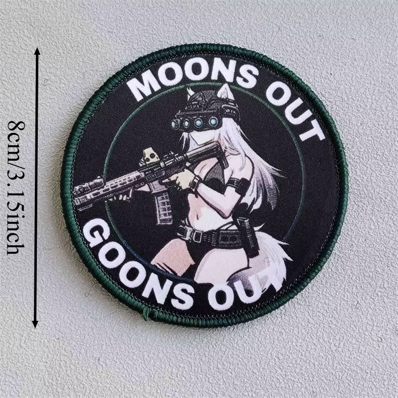 Parches tácticos gancho y bucle estampado Moons Out Goons para ropa - imagen 2