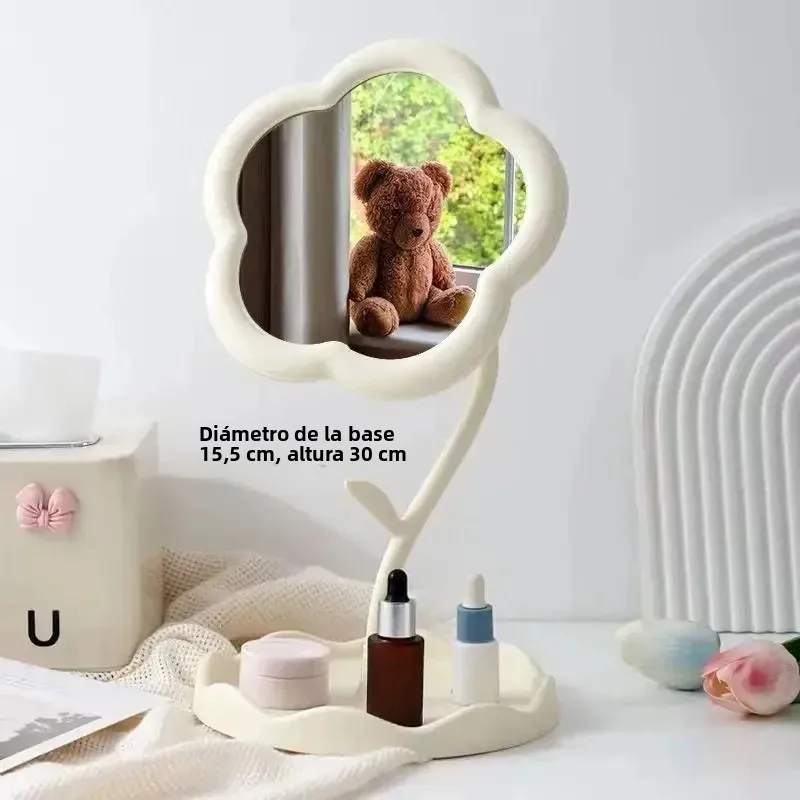 Gao Yan Espejo de escritorio floral decorativo para dormitorio - imagen 2
