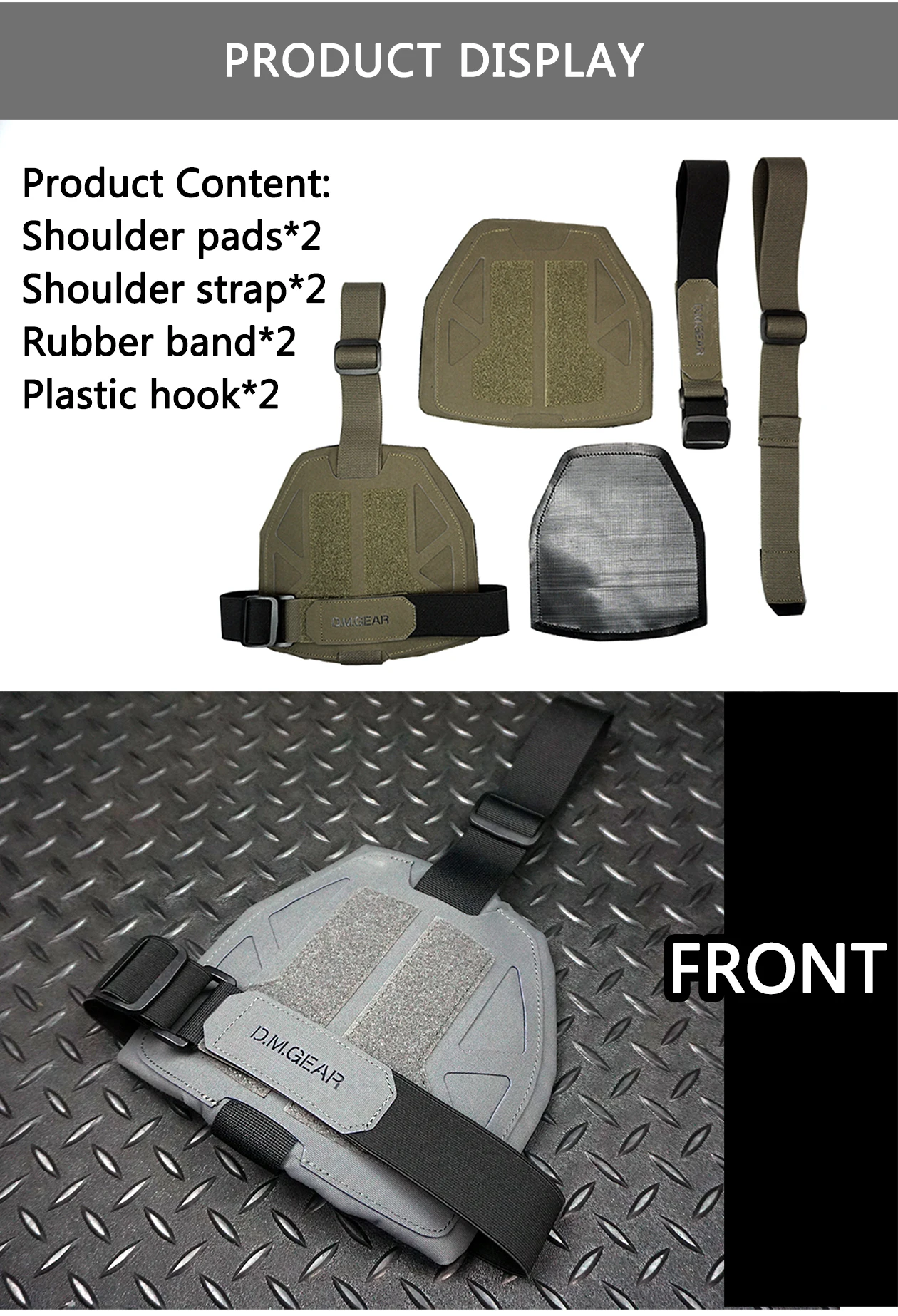 DMgear Steel Series Hombreras tácticas universales de armadura - imagen 4