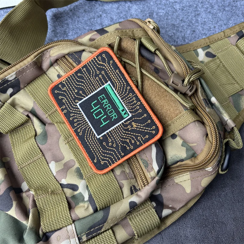 Parche táctico bordado insignia militar ERROR 404 velcro gancho-bucle