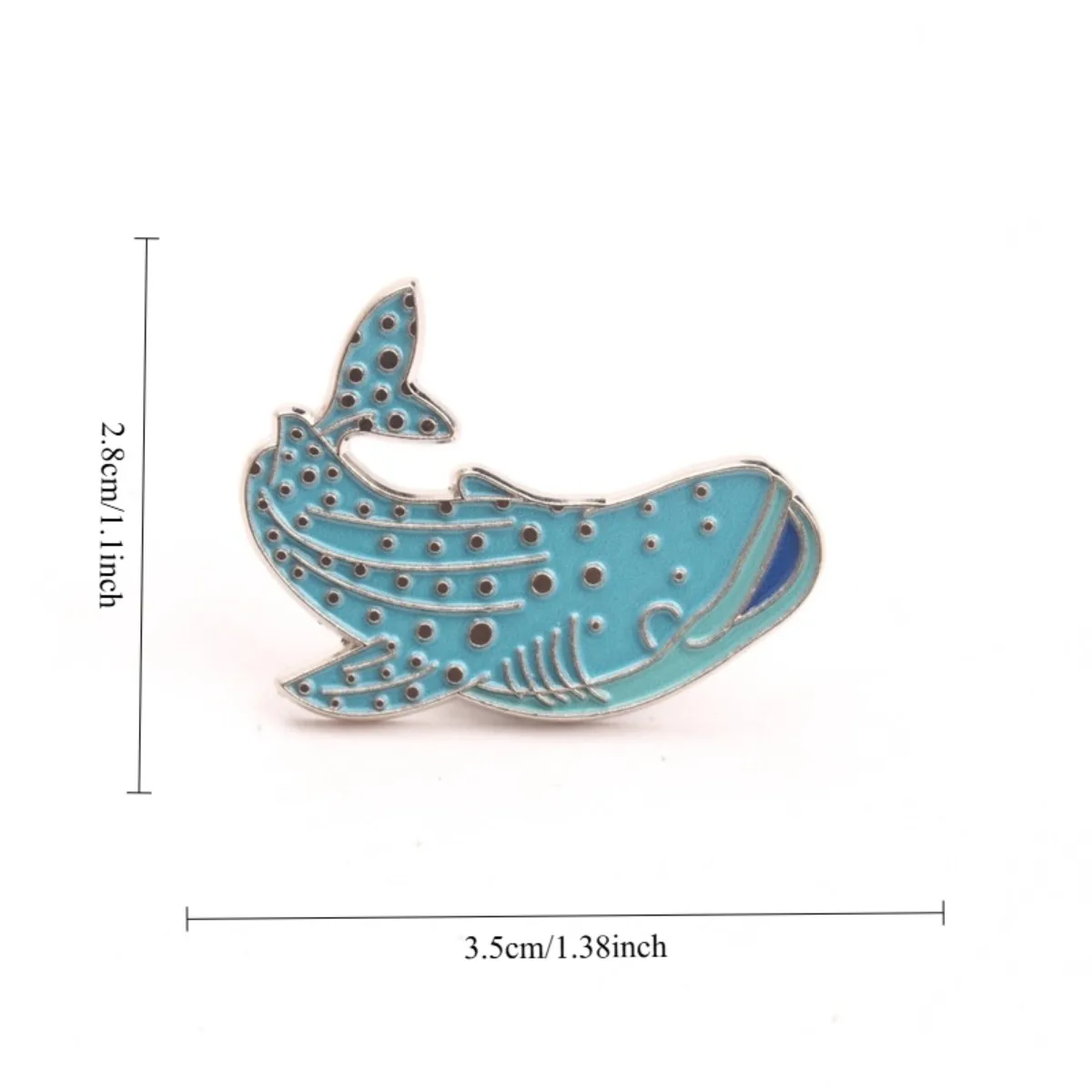 Broche vintage ballena azul verdosa pintada, para mujer y playa - imagen 2