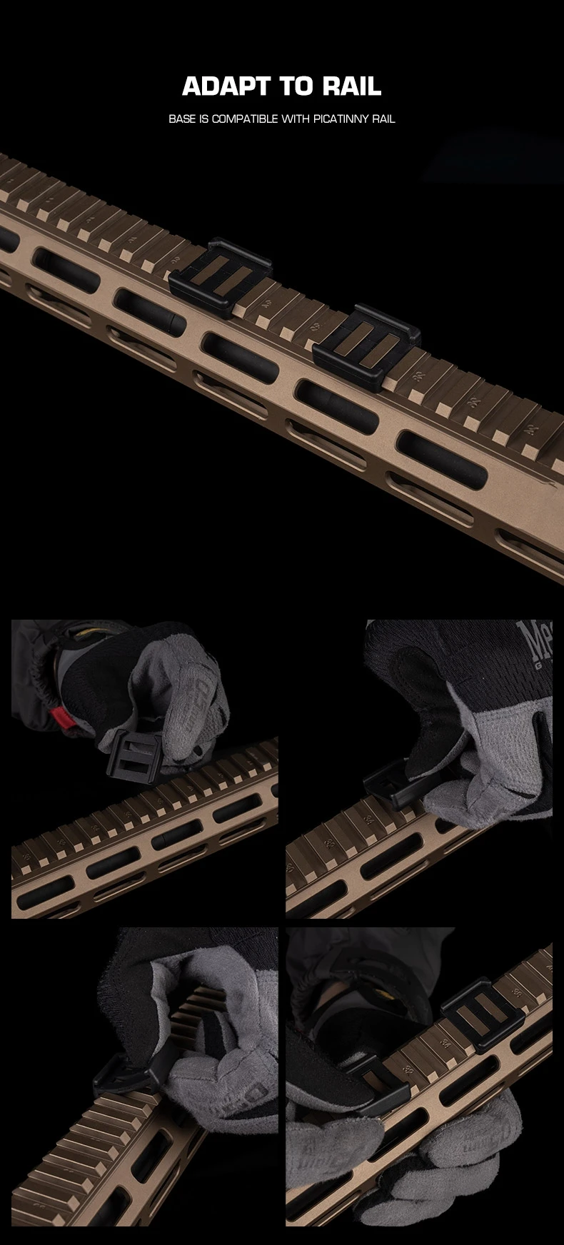 Vista del pack de 4 clips con interruptor trasero
