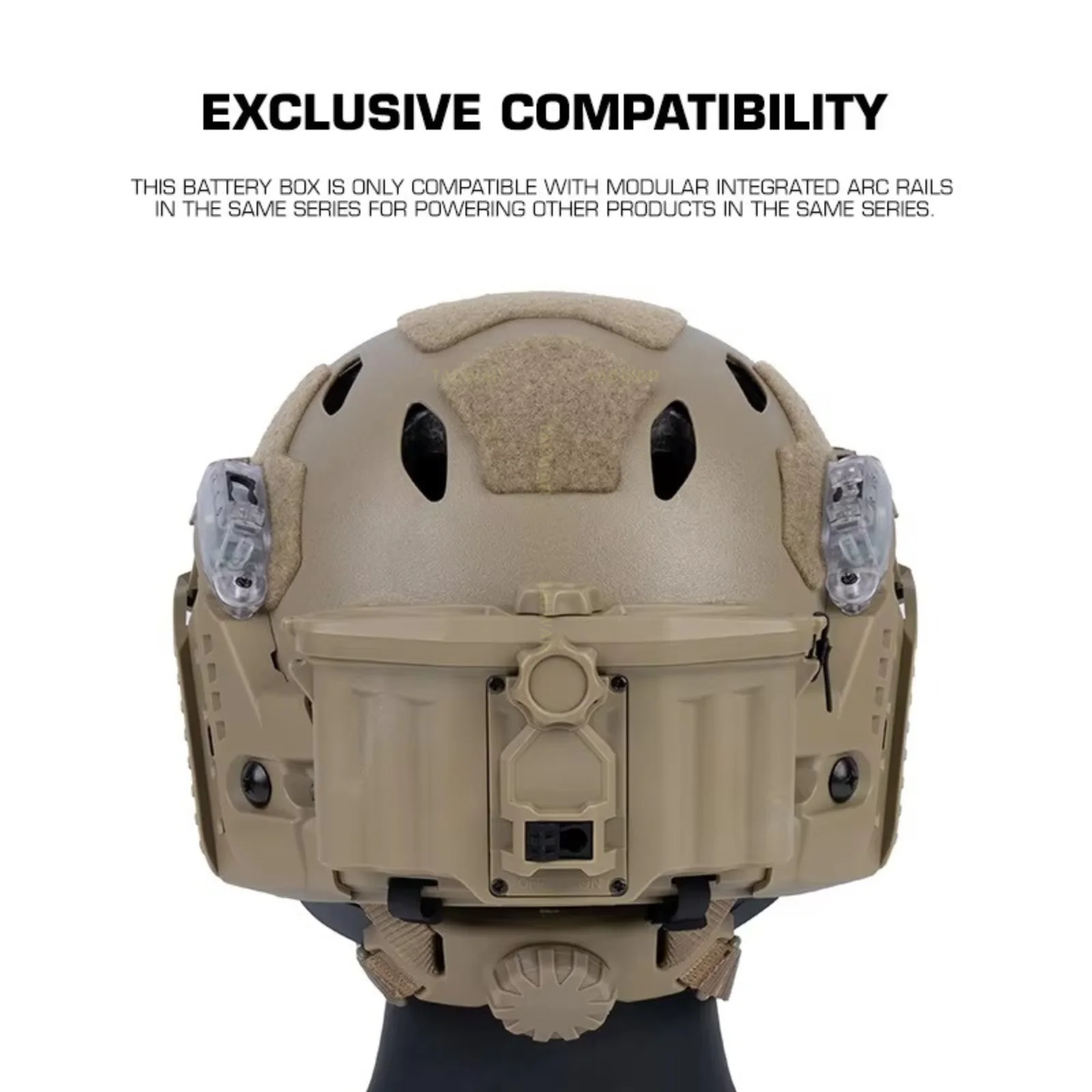 Caja batería modular Airsoft con riel arco para casco táctico - imagen 2
