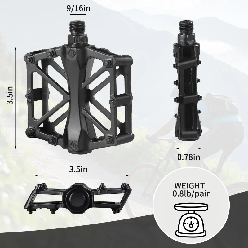 Pedales bicicleta aleación aluminio tipo X plataforma ancha con agarre