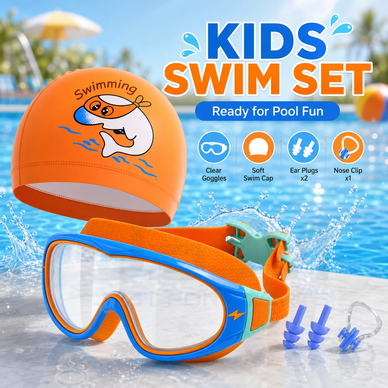 JSJM Gafas de natación infantiles antivaho con protección UV - imagen 2