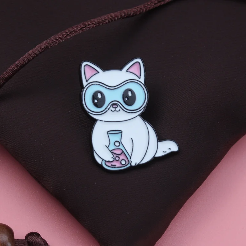 Pin metálico científico de gatos-perros, para ropa y mochila - imagen 3