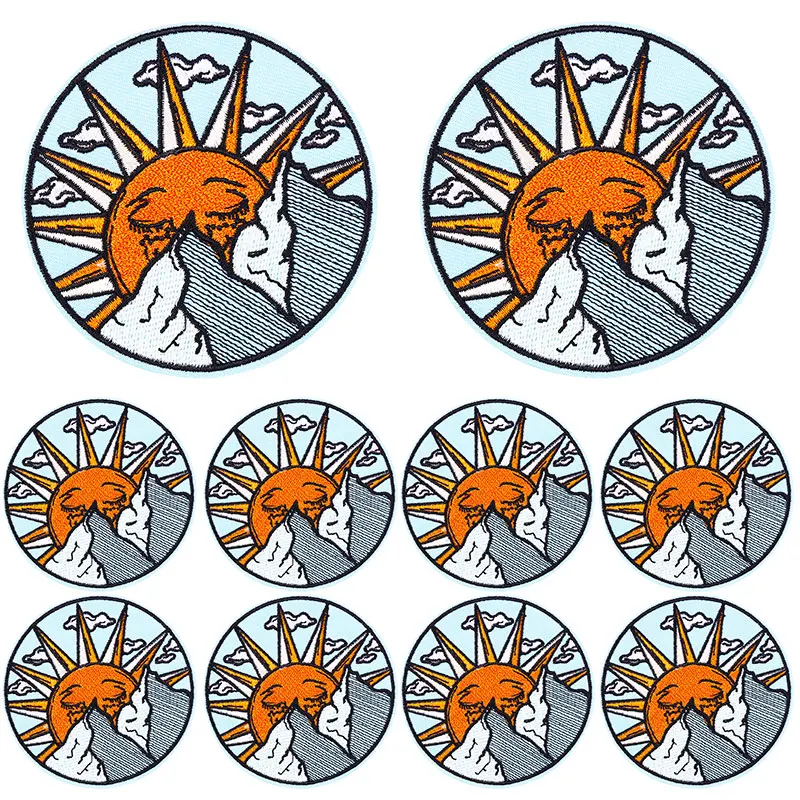 Parche termoadhesivo bordado Sunr Moon champiñones para coser o planchar - imagen 5