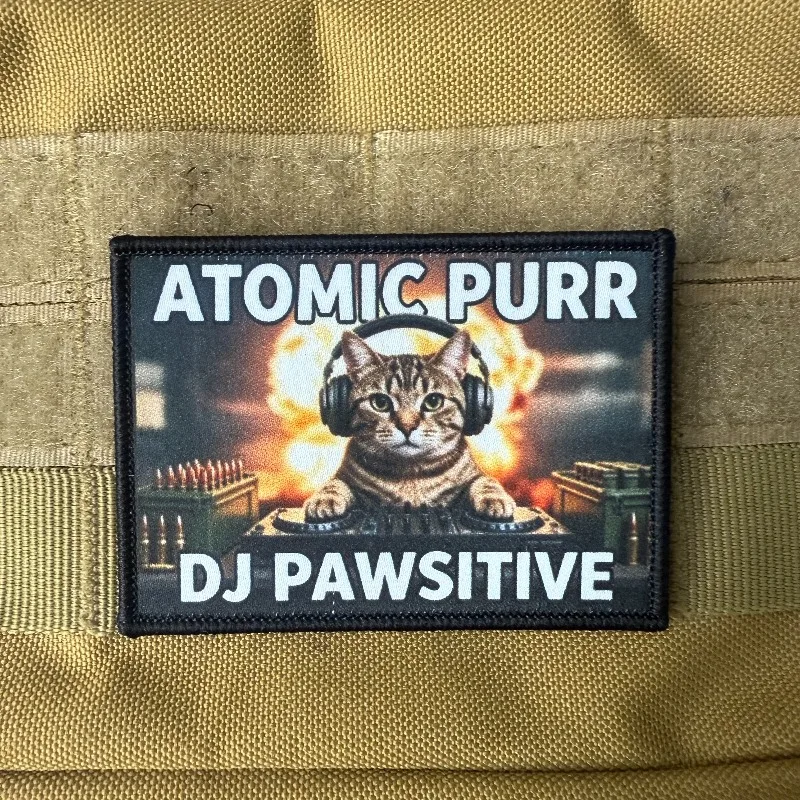Parche táctico gato DJ con velcro gancho y bucle para mochila - imagen 3