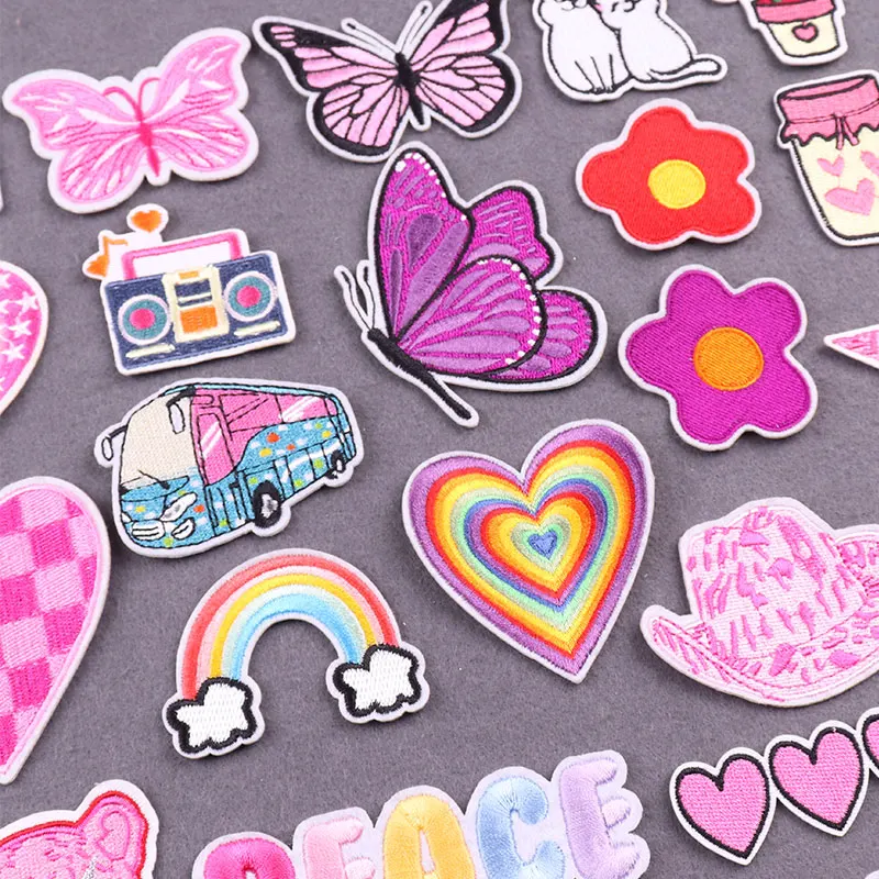 Parche mariposa rosa