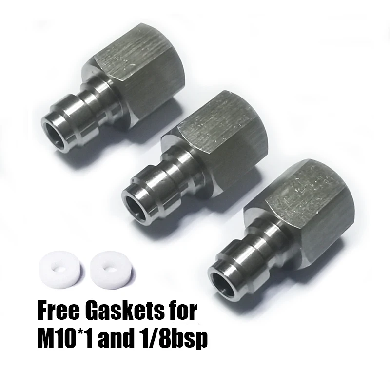 Conector rápido acero inoxidable – Acoplador neumátic 1/8NPT M10x1 - imagen 4