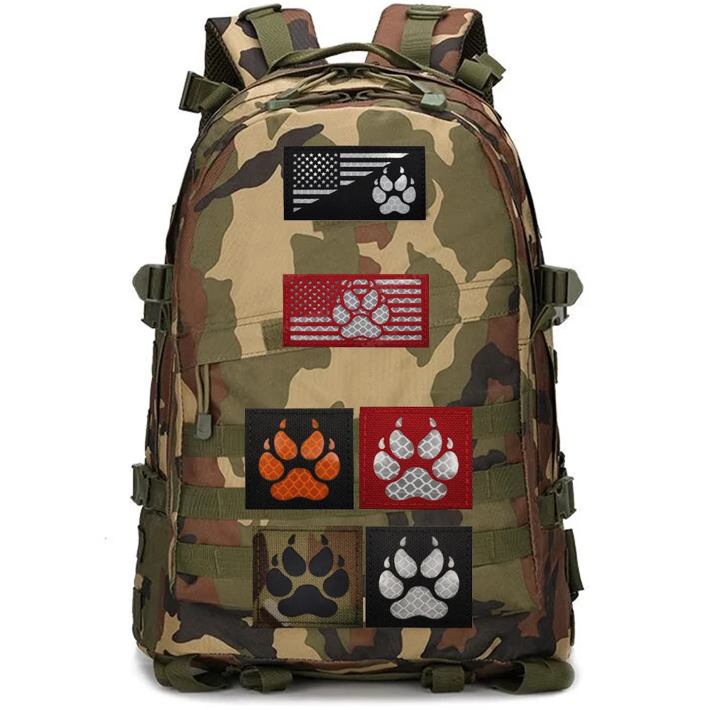 Parche táctico K9 bandera americana infrarroja con velcro para mochila - imagen 5