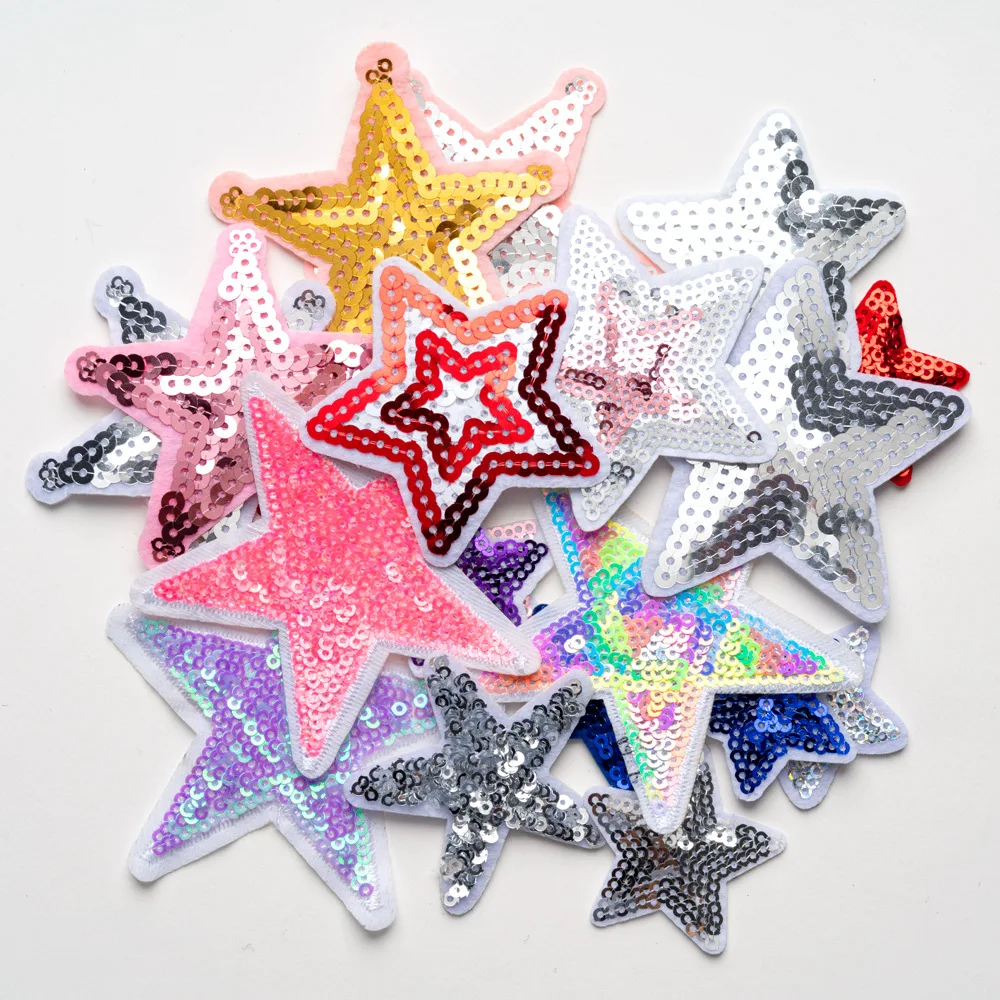Parche bordado lentejuelas estrella brillante para coser o planchar - imagen 4