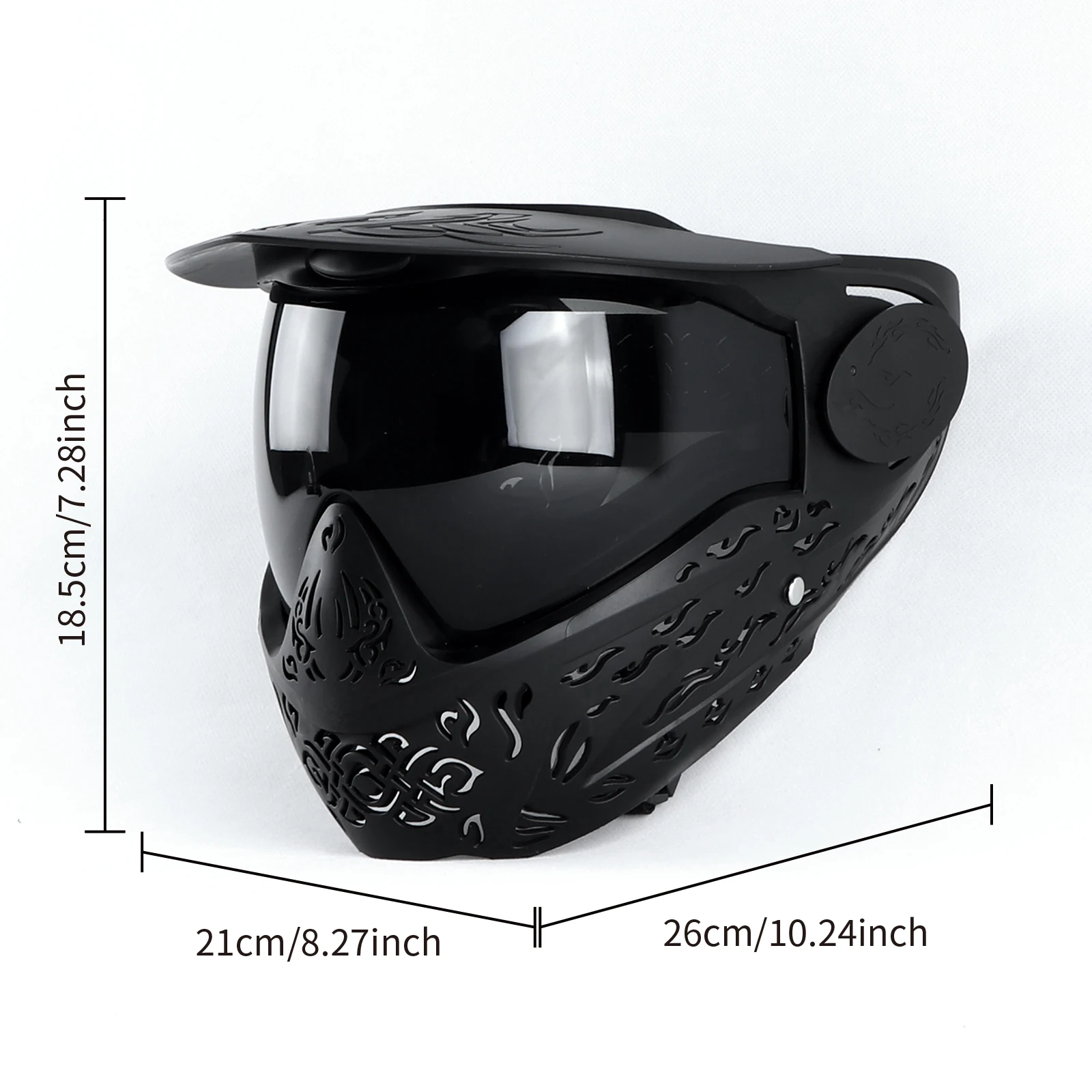 Máscara Paintball Full Face Protección TPE Antivaho PC - imagen 3