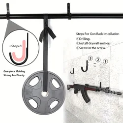 Soporte de pared para rifles, pistolas y escopetas con acolchado suave