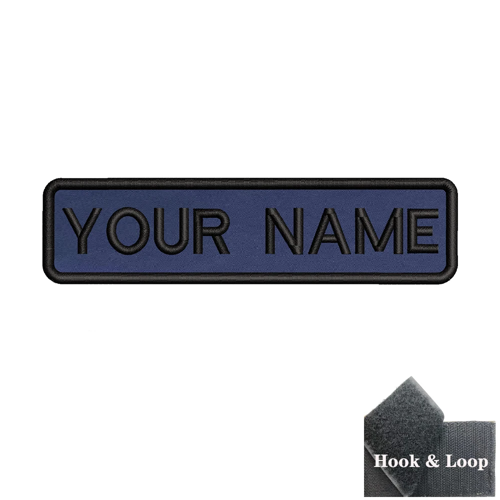 Parche bordado personalizado con nombre - insignia rayas azul marino - imagen 4