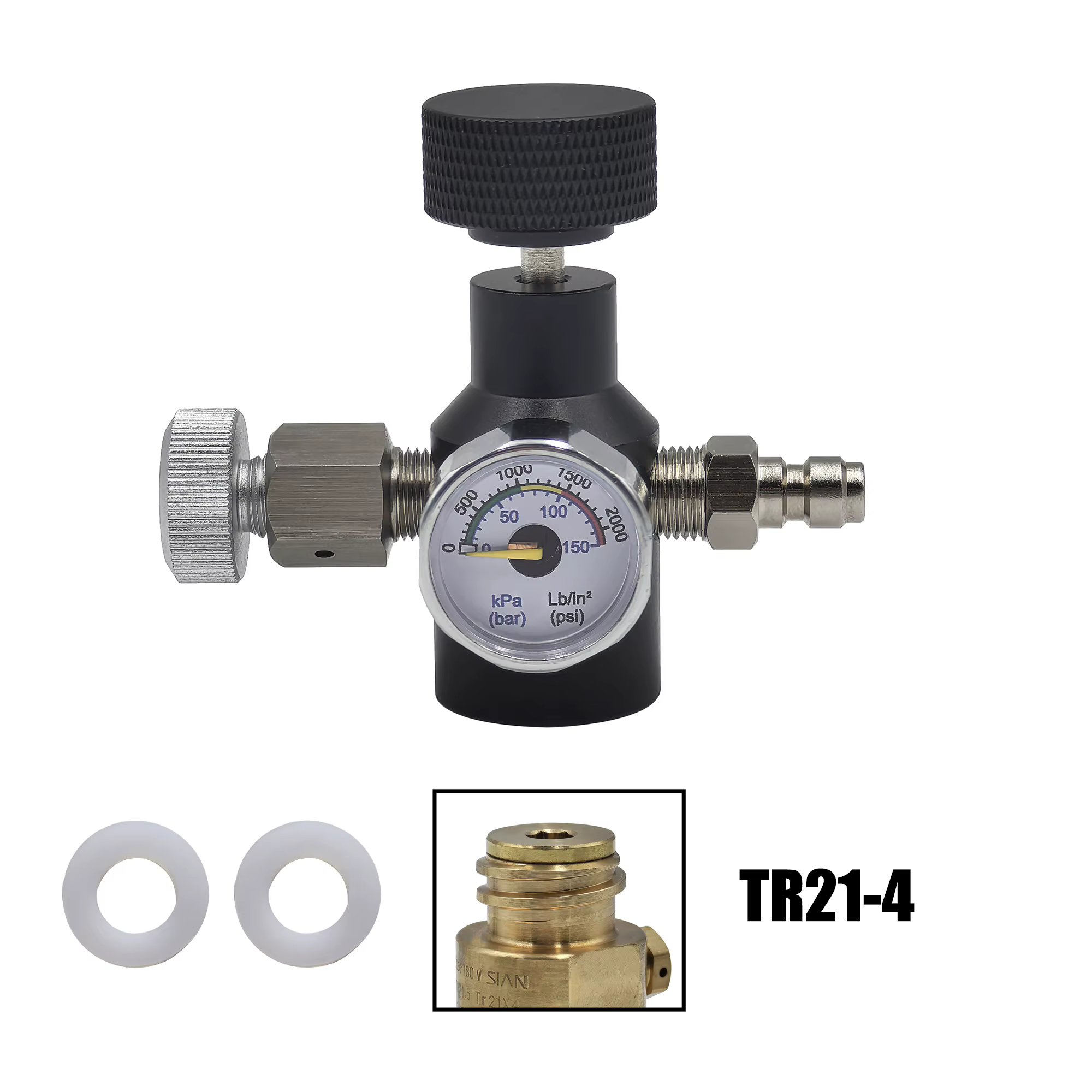 Adaptador cilindro CO2 soda carga rápida válvula ventilación