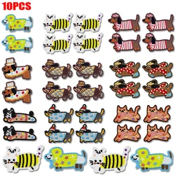 Parche bordado autoadhesivo perro salchicha cartoon para ropa mochila