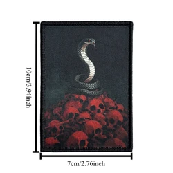 Parche táctico serpiente cobra calavera roja con gancho y bucle