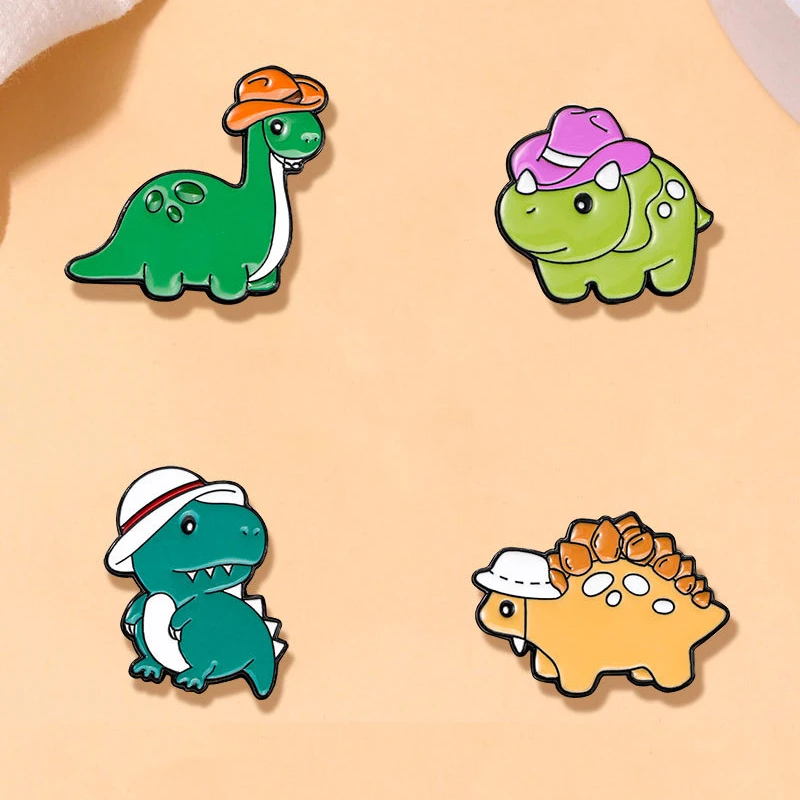 Broche pin dinosaurio Tiranosaurio Rex y Estegosaurio de disfraces - imagen 3