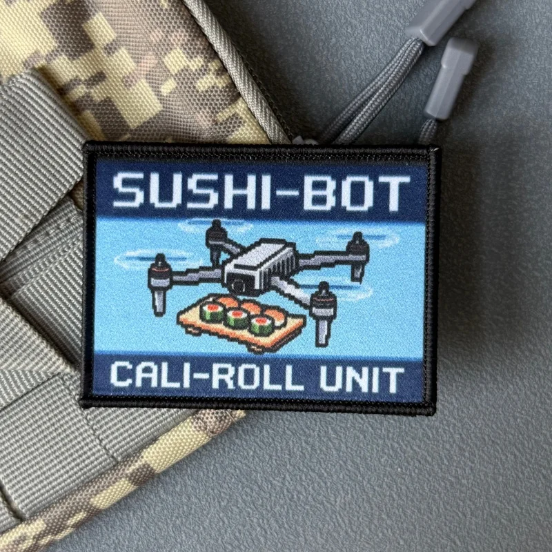 Parche táctico SUSHI-BOT con velcro para mochila y equipamiento - imagen 4