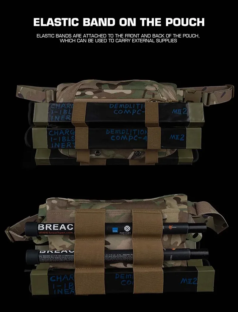 Bolsa táctica multiusos grande colgante MOLLE para caza y senderismo - imagen 4