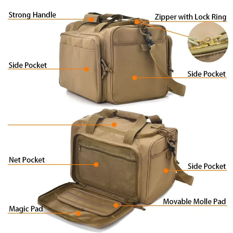 Funda táctica MOLLE para pistola de nylon negra, bandolera sniper - imagen 3