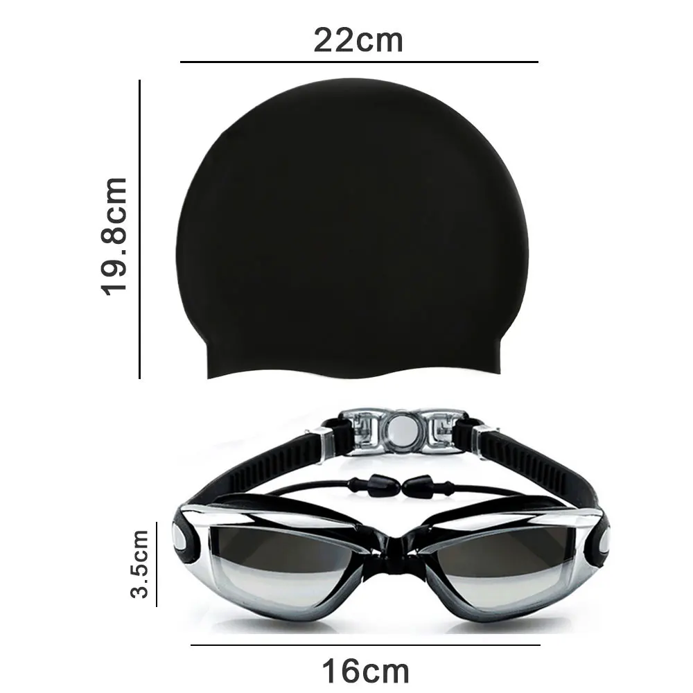 Gafas de natación JSJM profesionales unisex con protección UV y gorro incluido