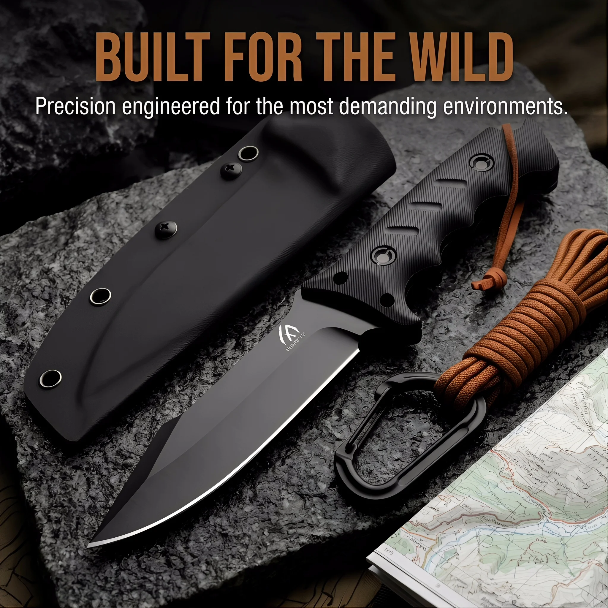 Cuchillo táctico multifunción con mango G10 y funda