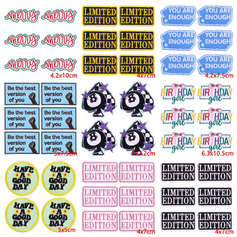Parche bordado letras diseño 1