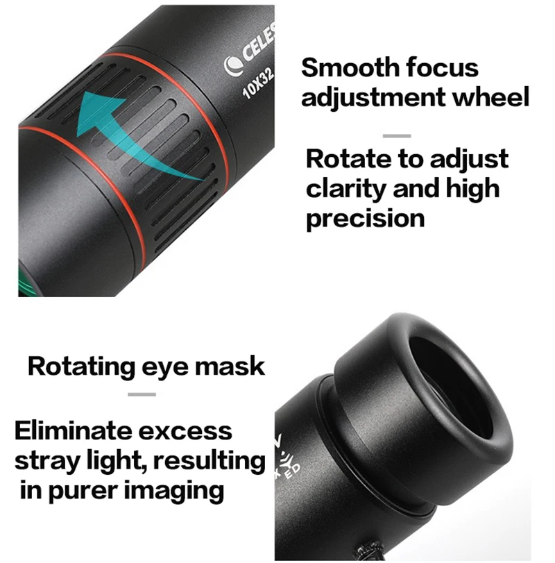 Detalle del monocular y agarre
