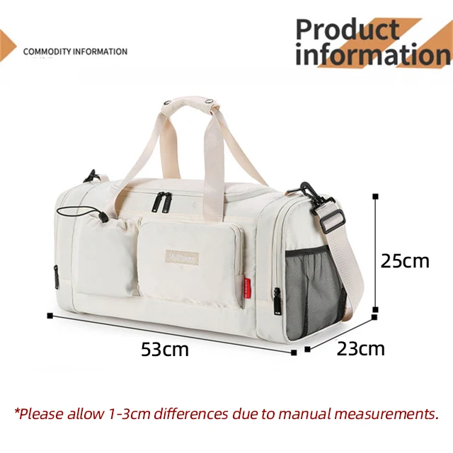 Bolsa de lona multiusos para viaje, gimnasio y camping en vista frontal