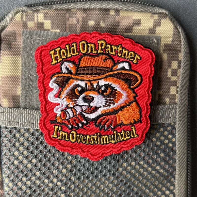 Parche Táctico Bordado Mapache con Gancho y Bucle para Mochila y Ropa - imagen 5