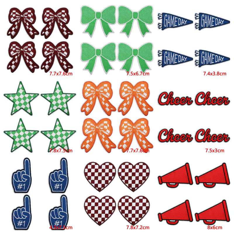 Parche termoadhesivo bordado cuadros vintage – ideal para coser