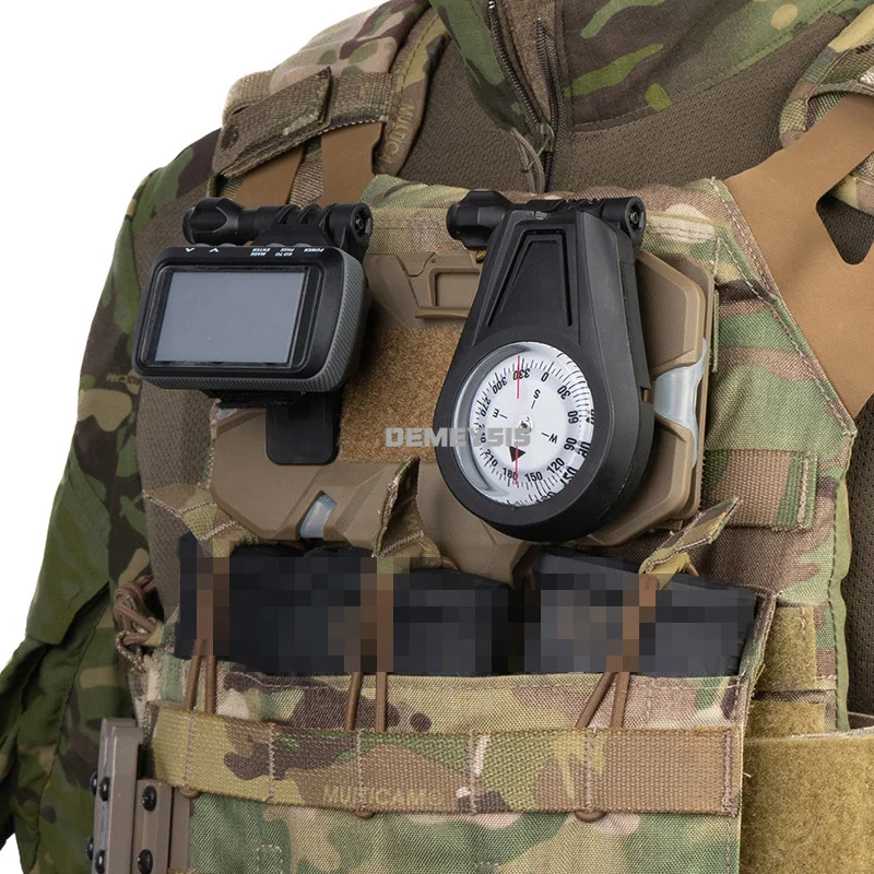 Brújula Táctica Plegable con Soporte GPS para Portaplacas - imagen 4