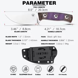 Cuchillo hoja fija LENGREN EDC acero Sleipner – Supervivencia