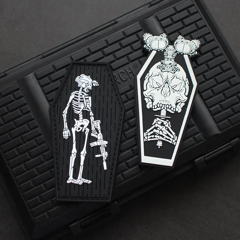 Parche luminoso Projectmonark skull FOG con velcro para mochila - imagen 2