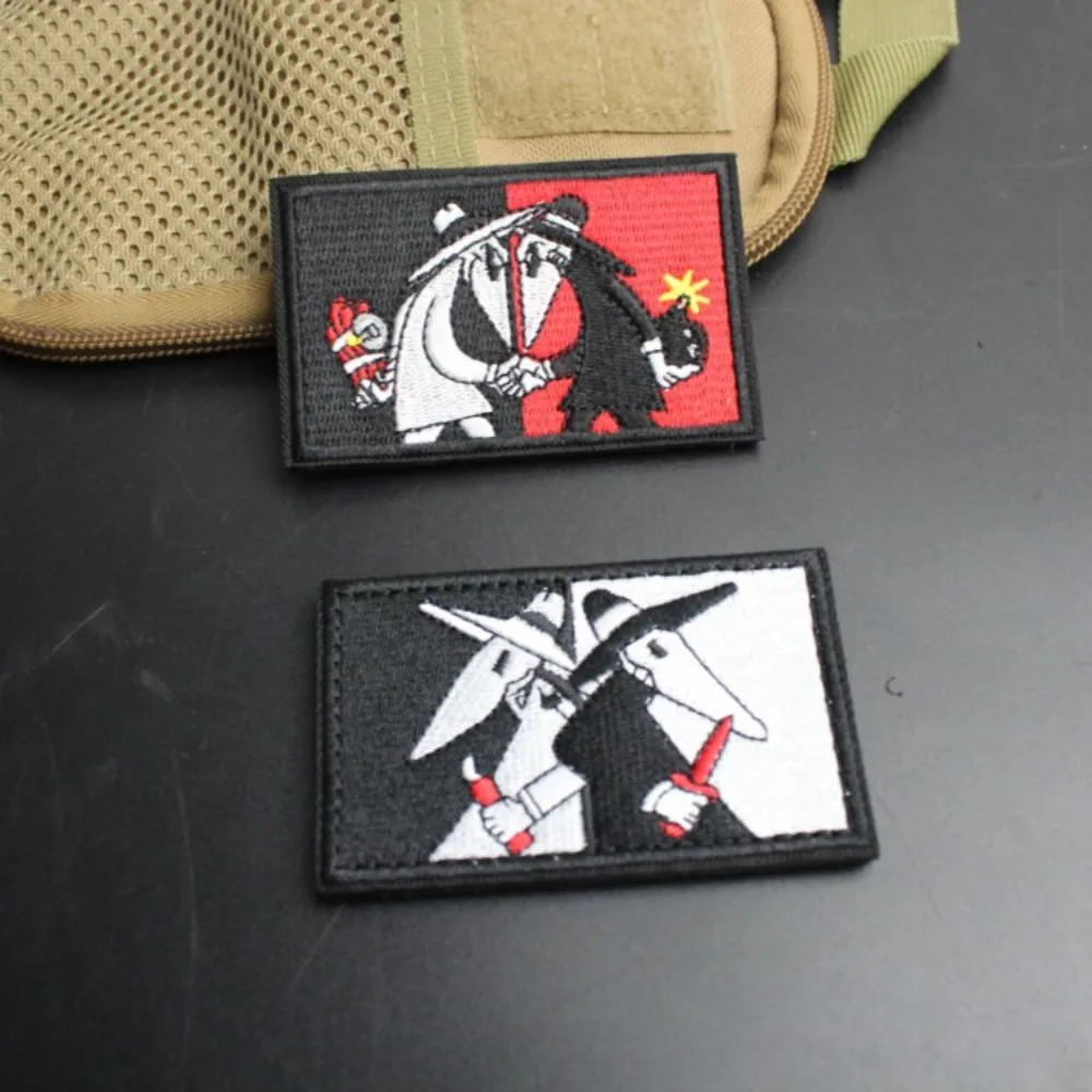 Parche bordado personalizado búho Yin Yang con velcro para mochila - imagen 3