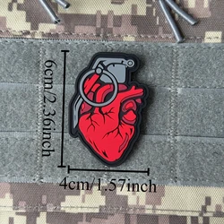 Parche táctico 3D PVC corazón anatómico – Velcro para uniforme