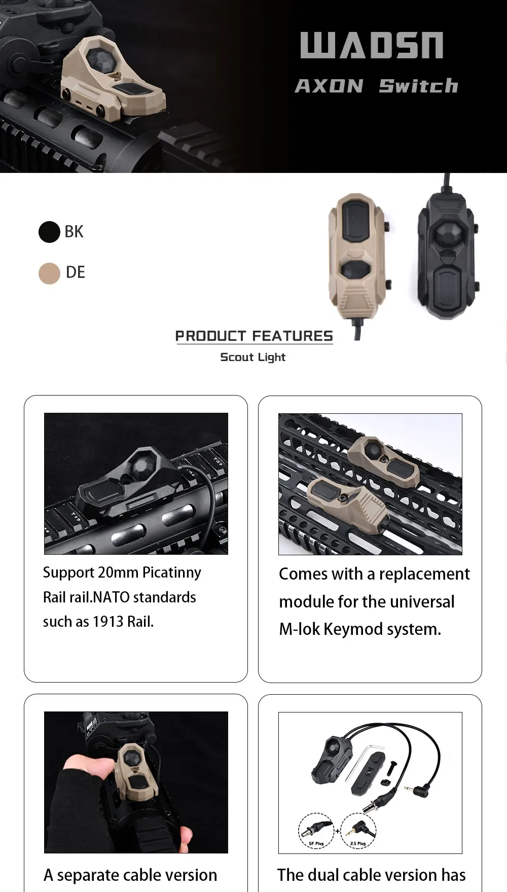 Interruptor WADSN AXON con adaptador SF 2,5 mm