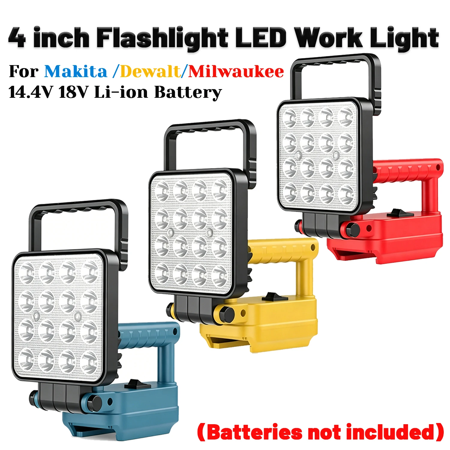Makita Dewalt Milwaukee: lámpara de trabajo LED con USB y gancho - imagen 4