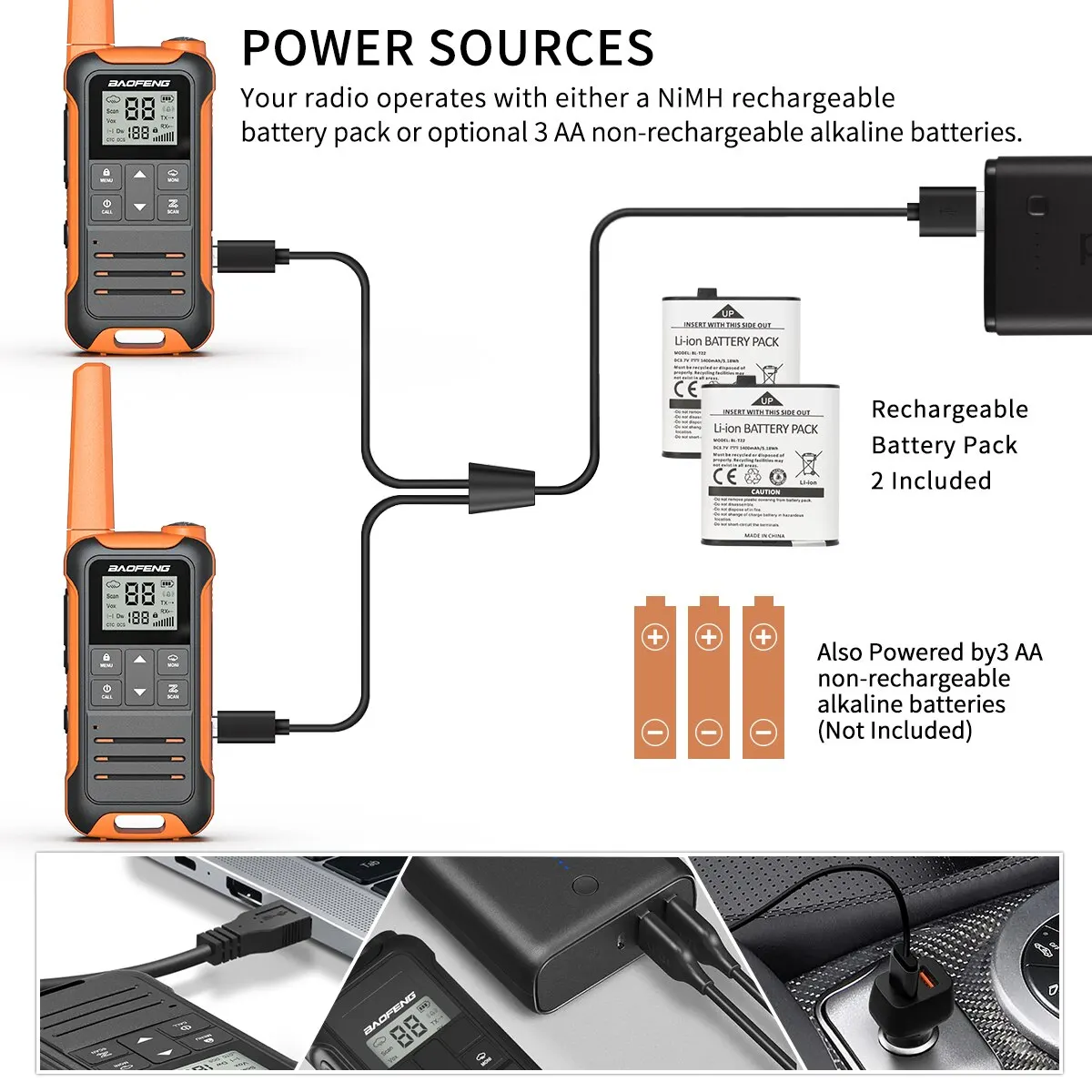 Baofeng F22 walkie talkie PMR recargable portátil de largo alcance - imagen 4