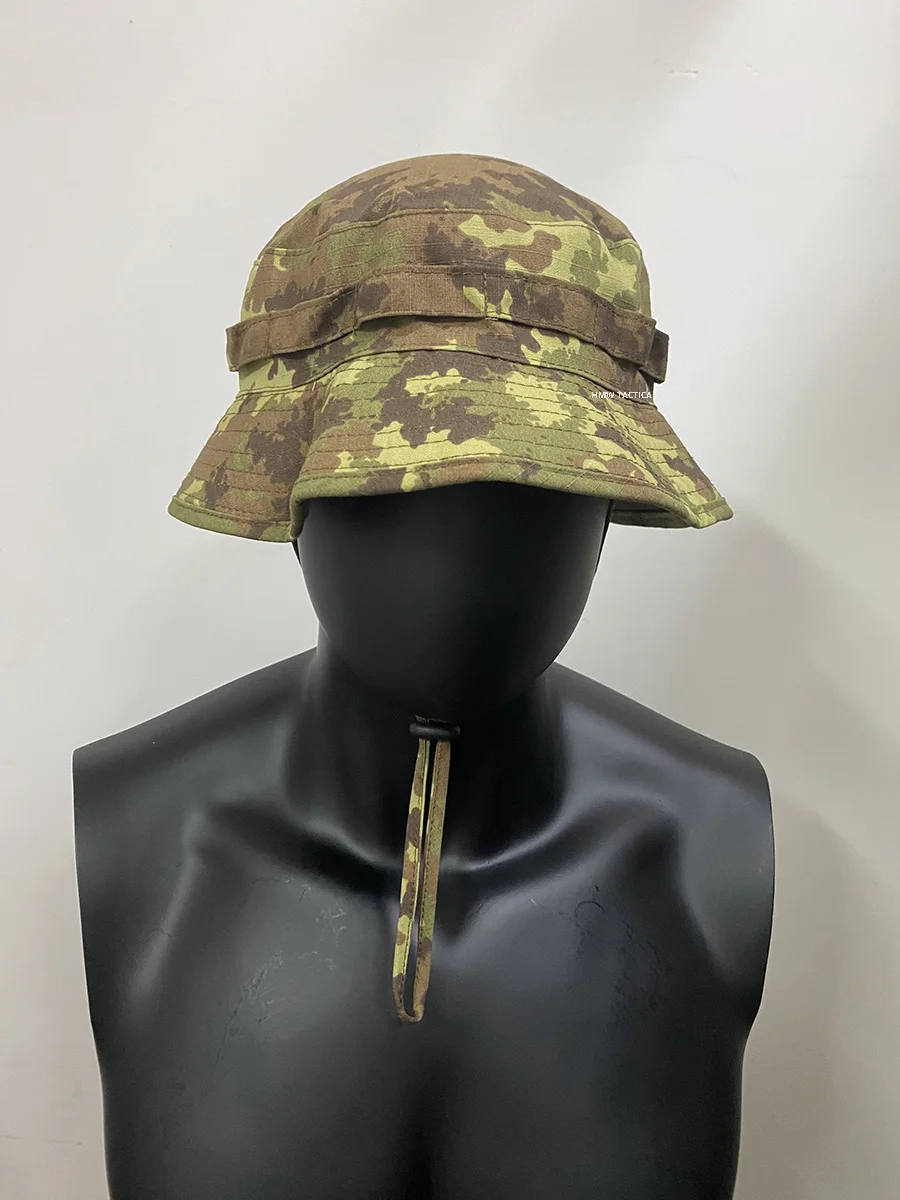 Sombrero táctico de pescador camo EMR italiano, ala corta transpirable