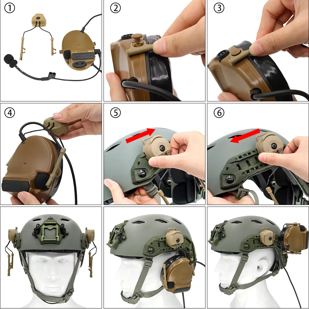 ARC Soporte táctico para auriculares COMTAC con reducción de ruido - imagen 5