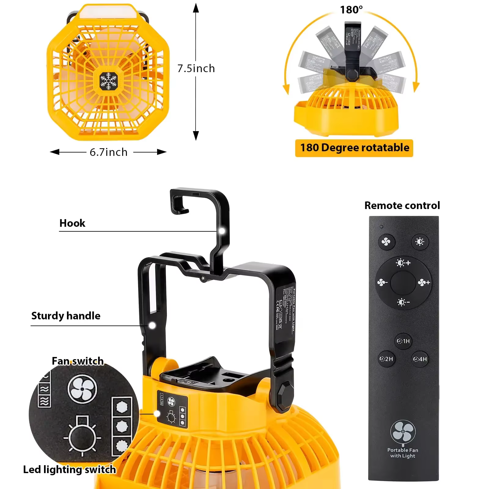 Makita ventilador camping inalámbrico con mando y LED regulable - imagen 3