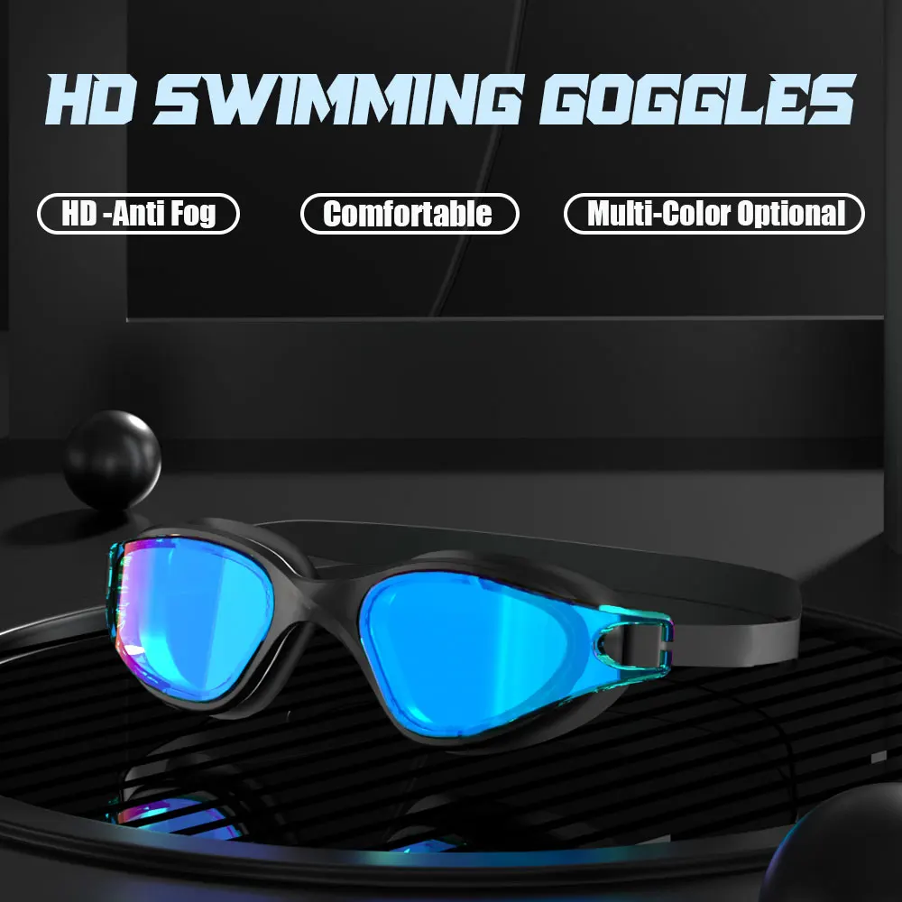 JSJM Gafas de natación HD antivaho ajustables UV silicona Unisex