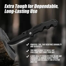 Cuchillo plegable EDC de acero inoxidable para pesca, camping y caza