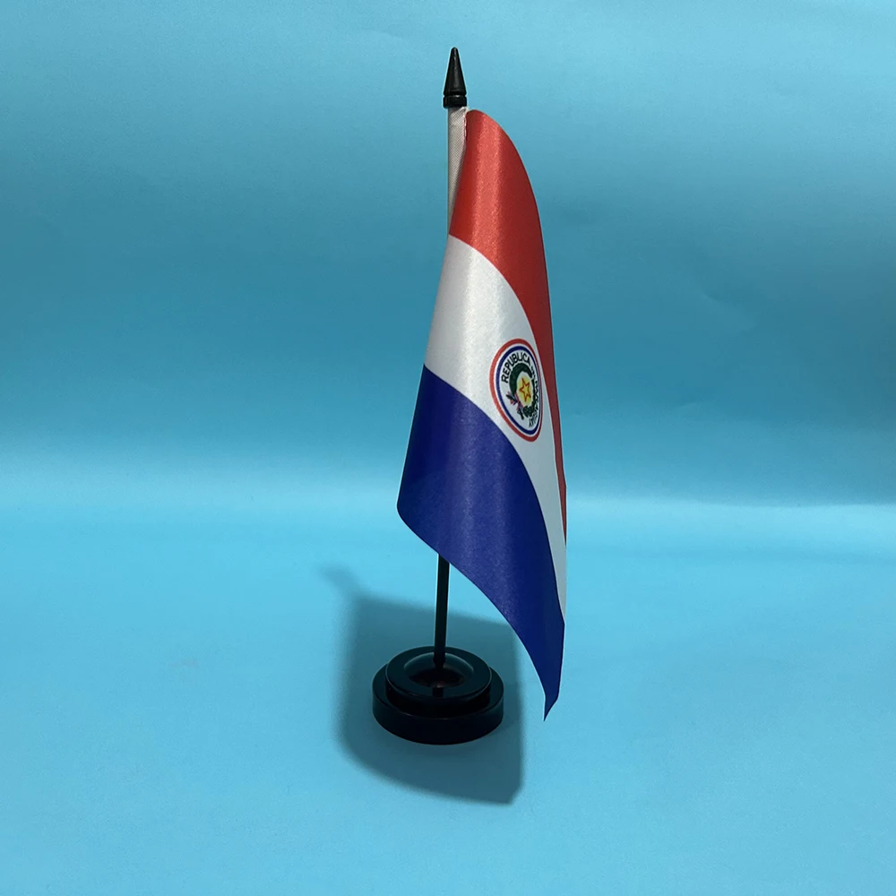 Bandera Paraguay sobremesa con asta – Poliéster - imagen 3