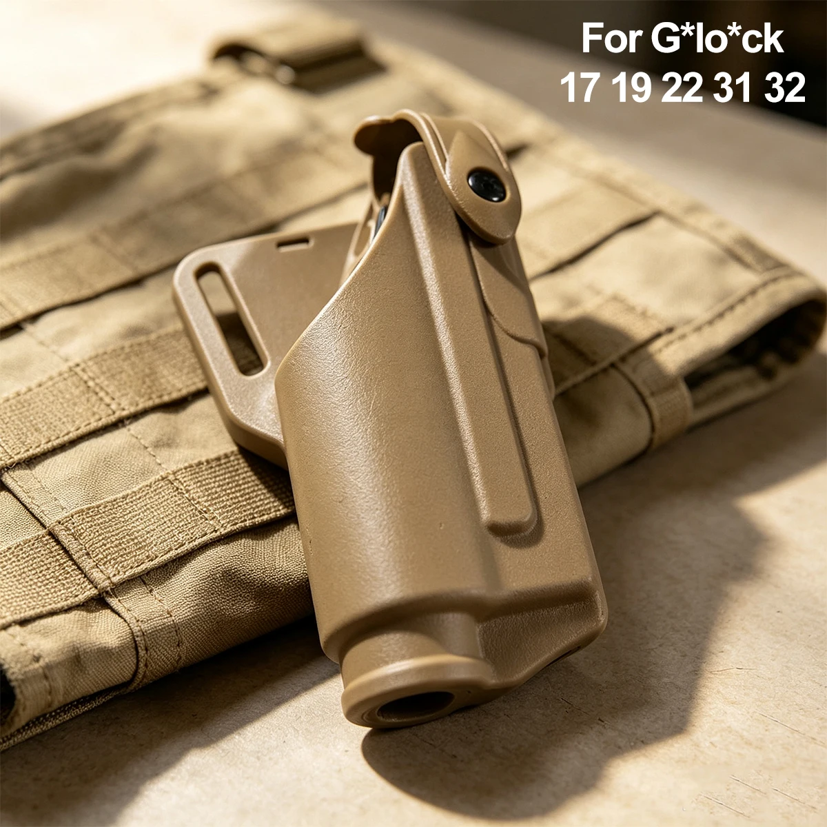 Funda táctica para Glock 17/19/22/31/32 con linterna, para diestros - imagen 4